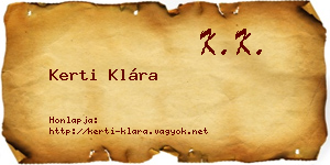 Kerti Klára névjegykártya