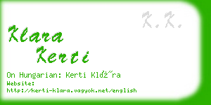 klara kerti business card